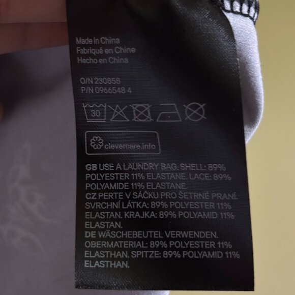 Ribbed lace-trimmed dress - Black/Butterflies - H&M - Size Small - Picture 6 of 8